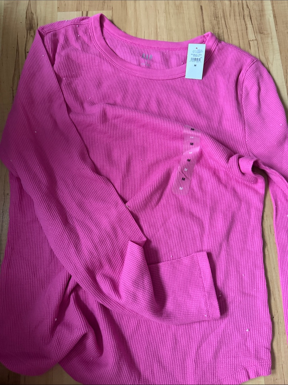 GAP Women's Ribbed Crewneck Sweater - Bright Pink